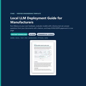 Local LLM Deployment Guide for Manufacturers, Ollama Setup, GDPR Checklist (Commercial License)
