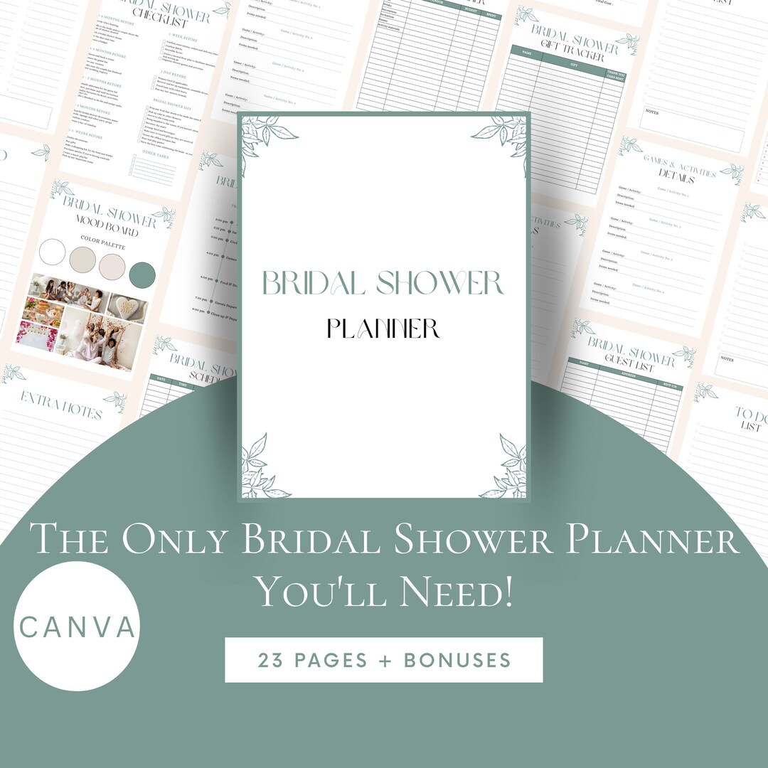 Printable Bridal Shower Planner Wedding Shower Planner Etsy