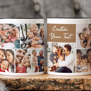 Personalized Picture Mug, Custom Photo Collage Gift, Anniversary Gift Family Birthday Wedding Engaged Gift, Gift For Mom Dad Grandma Grandpa