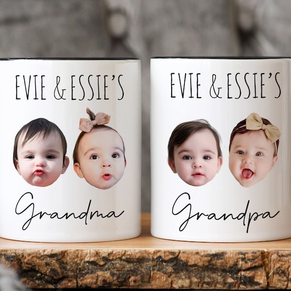 Custom Baby Face Photo Coffee Mug, Mother's Day Baby Kid Picture Mug, Father's Day Personalize Child Image Coffee Mug, Grandma Grandpa Gift
