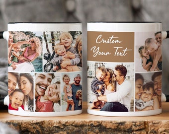 Personalized Picture Mug, Custom Photo Collage Gift, Anniversary Gift Family Birthday Wedding Engaged Gift, Gift For Mom Dad Grandma Grandpa