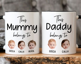 This Mummy Daddy Belongs To Your Kid's Face Mug, Baby Face Mug, Father's Day Gift, Mother's Day Gift, Funny Gift Ideas For Grandparents