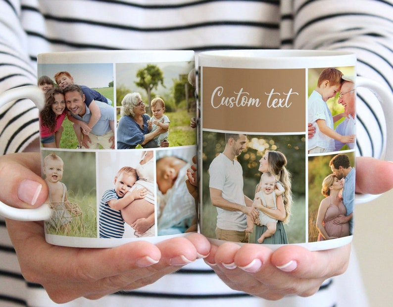 Personalized Picture Mug, Custom Photo Collage Gift, Anniversary Gift Family Birthday Wedding Engaged Gift, Gift For Mom Dad Grandma Grandpa Bild 6