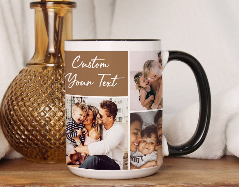 Personalized Picture Mug, Custom Photo Collage Gift, Anniversary Gift Family Birthday Wedding Engaged Gift, Gift For Mom Dad Grandma Grandpa Bild 2