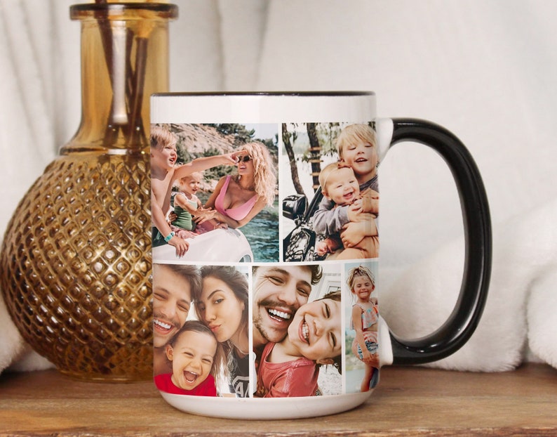 Personalized Picture Mug, Custom Photo Collage Gift, Anniversary Gift Family Birthday Wedding Engaged Gift, Gift For Mom Dad Grandma Grandpa Bild 3