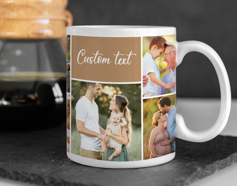 Personalized Picture Mug, Custom Photo Collage Gift, Anniversary Gift Family Birthday Wedding Engaged Gift, Gift For Mom Dad Grandma Grandpa Bild 8