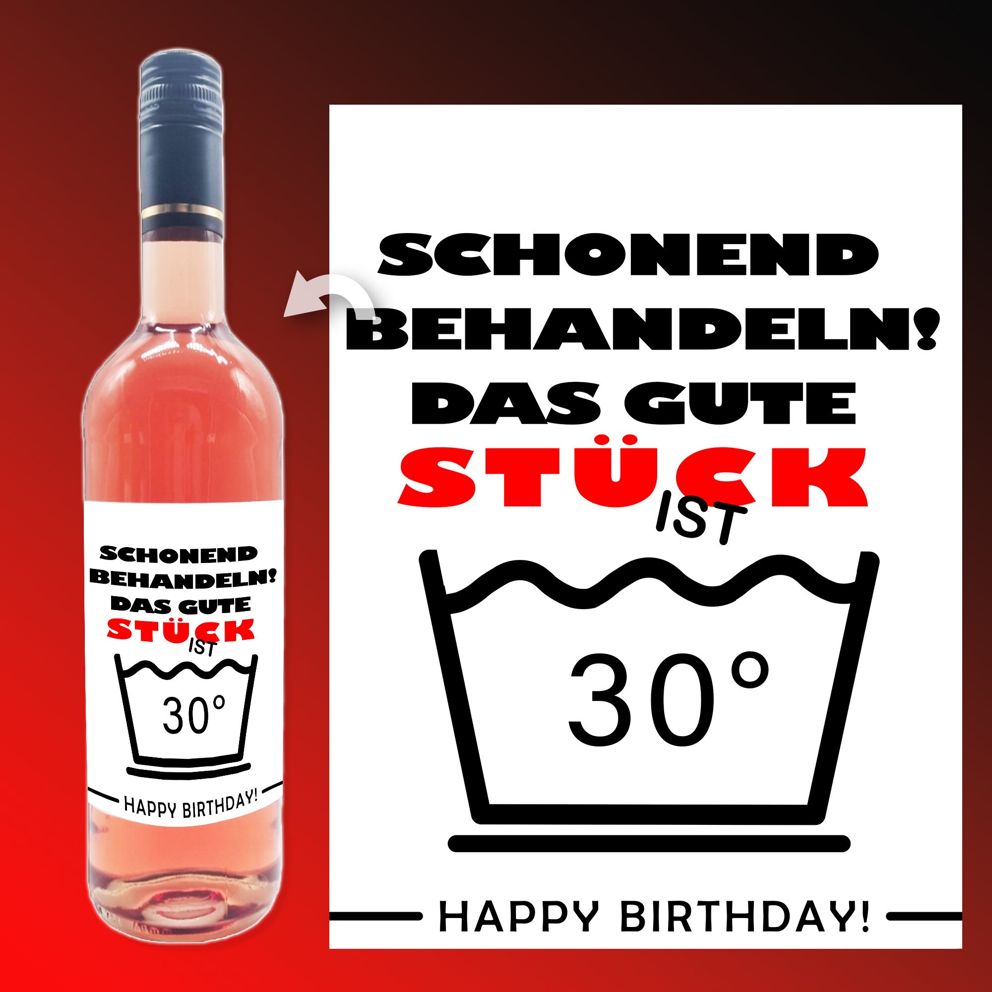 Flaschenetikett Happy Birthday Personalisiert Mit Zahl Namen Und Datum  Weinflasche Etikett Zum Geburtstag Optional Mit Korken -  Sweden