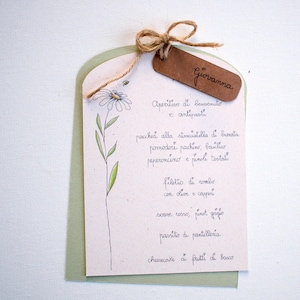 Menù segnaposto personalizzabile per battesimo, prima comunione, cresima, laurea, matrimonio e qualsiasi evento, in cartoncino | set 10 pz