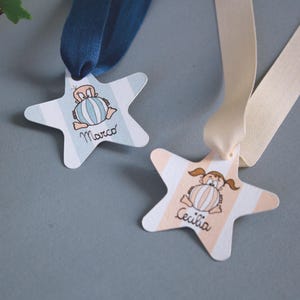 Tag bigliettini per battesimo, prima comunione, cresima, compleanno ecc.per bimbo/bimba personalizzabile | set da 10 pz