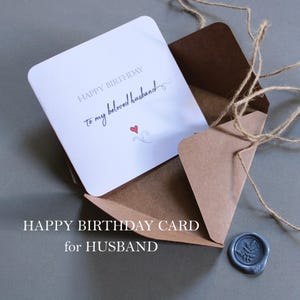 Tarjeta de felicitación de feliz cumpleaños para mi esposo con sobre personalizable