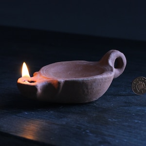 Ceramic oil lamp | Pottery lamp | Roman lamp | home decor | Ancient Oil Lamp Replica | Clay lamp