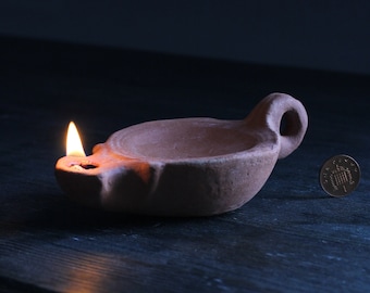 Lámpara de aceite de cerámica / Réplica de cerámica de estilo romano antiguo