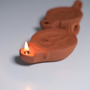 Ceramic oil lamp | Pottery lamp | Roman lamp | home decor | Ancient Oil Lamp Replica | Clay lamp