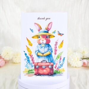 Hase Dankeskarte, Dankeskarte für Freund, Lehrer oder Familie, süßes Geschenk für Kollegen, Dankeskarte mit Umschlag