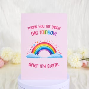 Bedankt dat je mijn regenboog bent na mijn storm-wenskaart, Rainbow Design-bedankkaart, vriendschaps-dankkaart, cadeau voor beste vriend