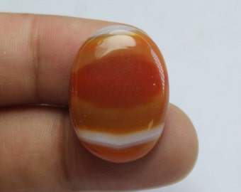 Natural Orange banded agate Cabochons Orange banded agate Gemstone Orange banded agate Loose semi precious Jewelry Making. 19 ct # 1616