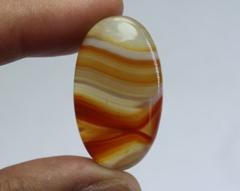 Natural Orange banded agate Cabochons Orange banded agate Gemstone Orange banded agate Loose semi precious Jewelry Making. 29 ct # 1601