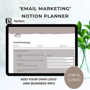 Notion Template Email Marketing, Ultimate Notion Email Marketing Calendar, Business Email Marketing Planner, Business Email Marketing Notion