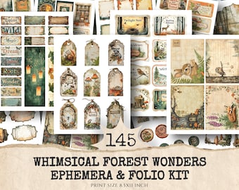 Forest Junk Journal Ephemera Kit – Woodland Digital Download