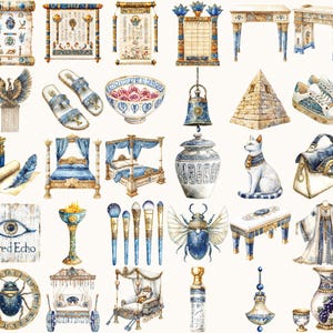 Watercolor Ancient Egypt Clipart Set – Pharaohs Art (digital Download ...