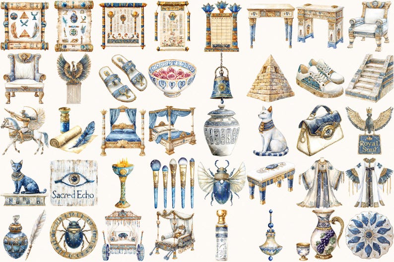 Watercolor Ancient Egypt Clipart Set – Pharaohs Art (digital Download ...