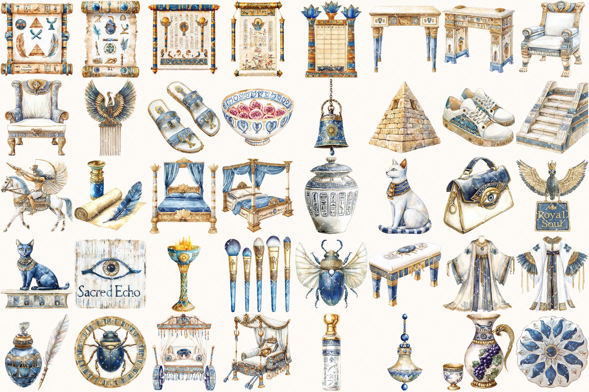 Watercolor Ancient Egypt Clipart Set – Pharaohs Art (digital Download ...