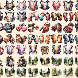 Bikers Watercolor Clipart Bundle - 480+ transparent PNG, Road warrior enthusiast illustrations, Motorbike, Commercial use, Digital download