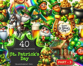 St. Patrick's Day Clipart – Lucky Leprechauns, Shamrock Prints (Digital Download)
