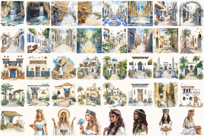 Watercolor Ancient Egypt Clipart Set – Pharaohs Art (digital Download ...