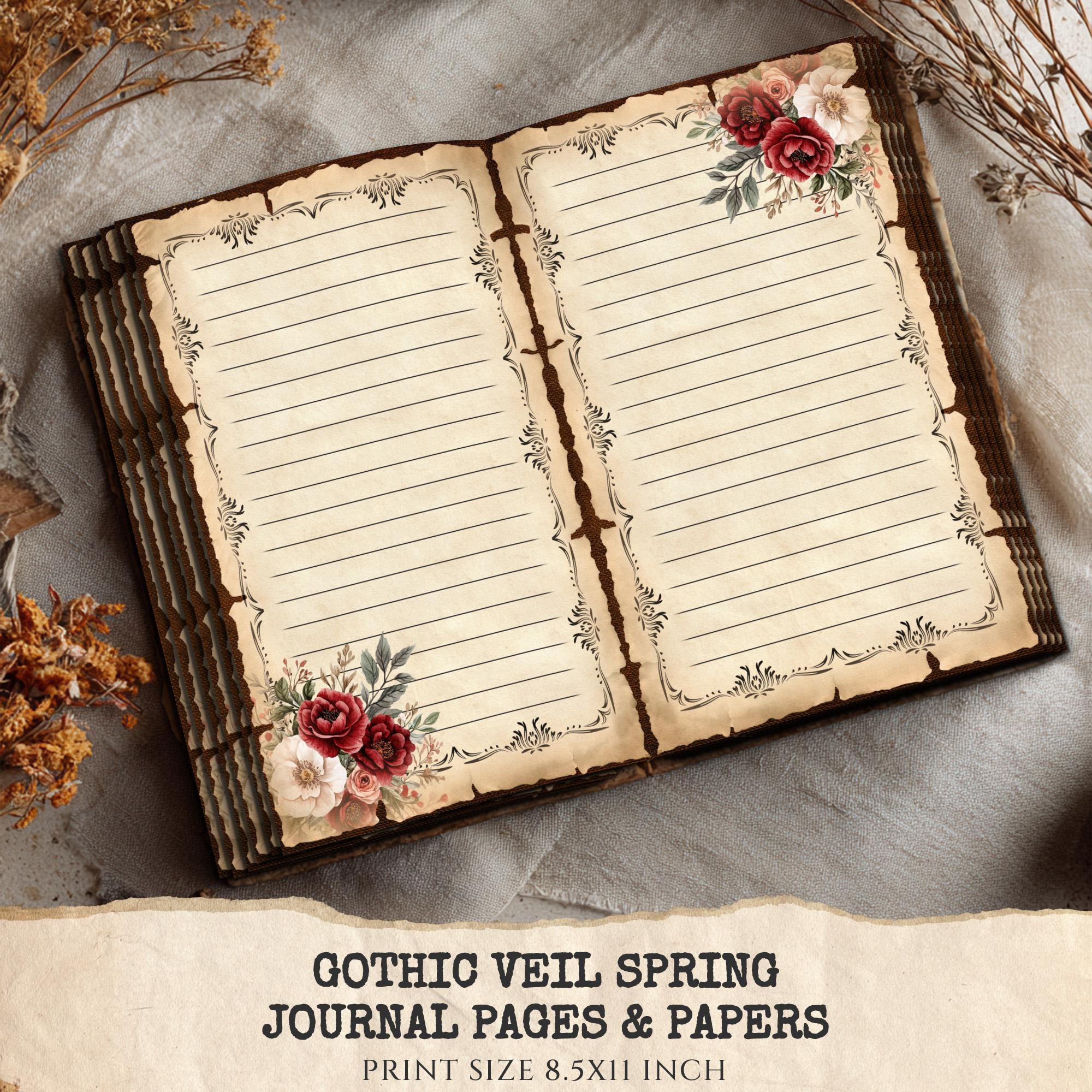 Gothic Veil Spring Junk Journal Pages – Romantic Haunted Floral ...