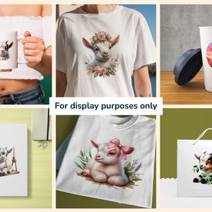 Baby Goats PNG Clipart Collection - 38 PNG, Charming goat illustrations, Farmyard art printables, Commercial use, Digital download