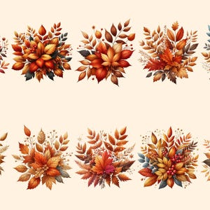 Autumn Leaves PNG Clipart Collection - 52 PNG, Warm seasonal foliage graphics, Autumn leaves art, Commercial use, Digital download
