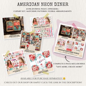 American Neon Diner Floral Arrangements, Carnation Floral PNG, Carnation Bouquet, Flowers, Decor, Ornaments, Flower Art, Digital download