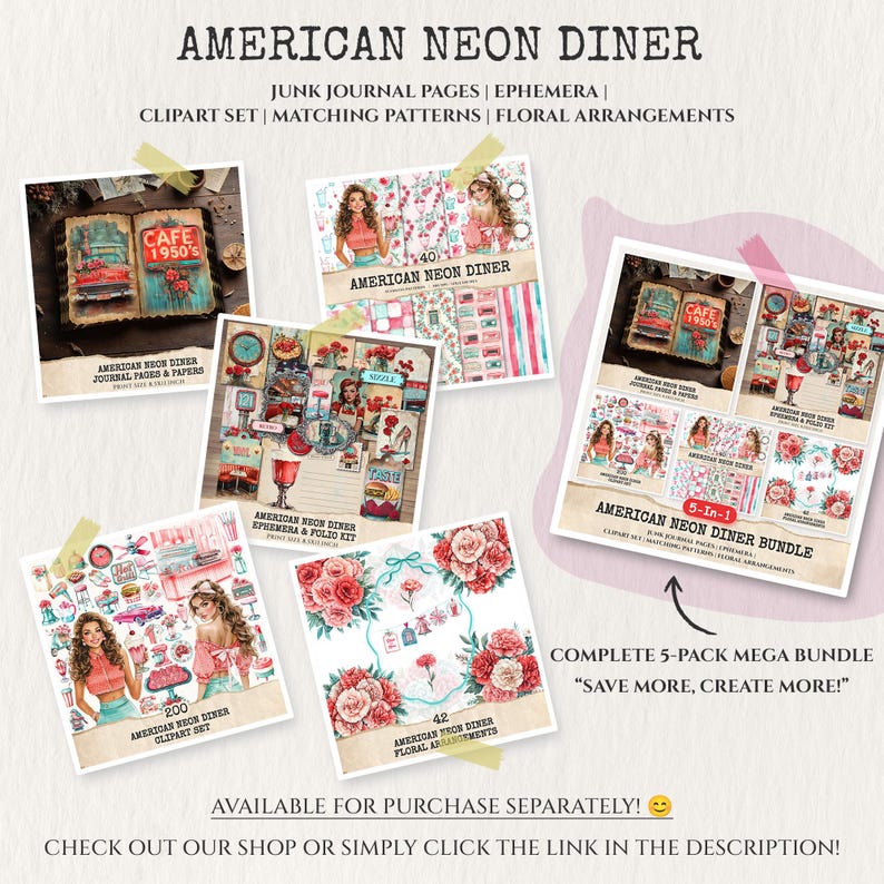 American Neon Diner Floral Arrangements, Carnation Floral PNG, Carnation Bouquet, Flowers, Decor, Ornaments, Flower Art, Digital download