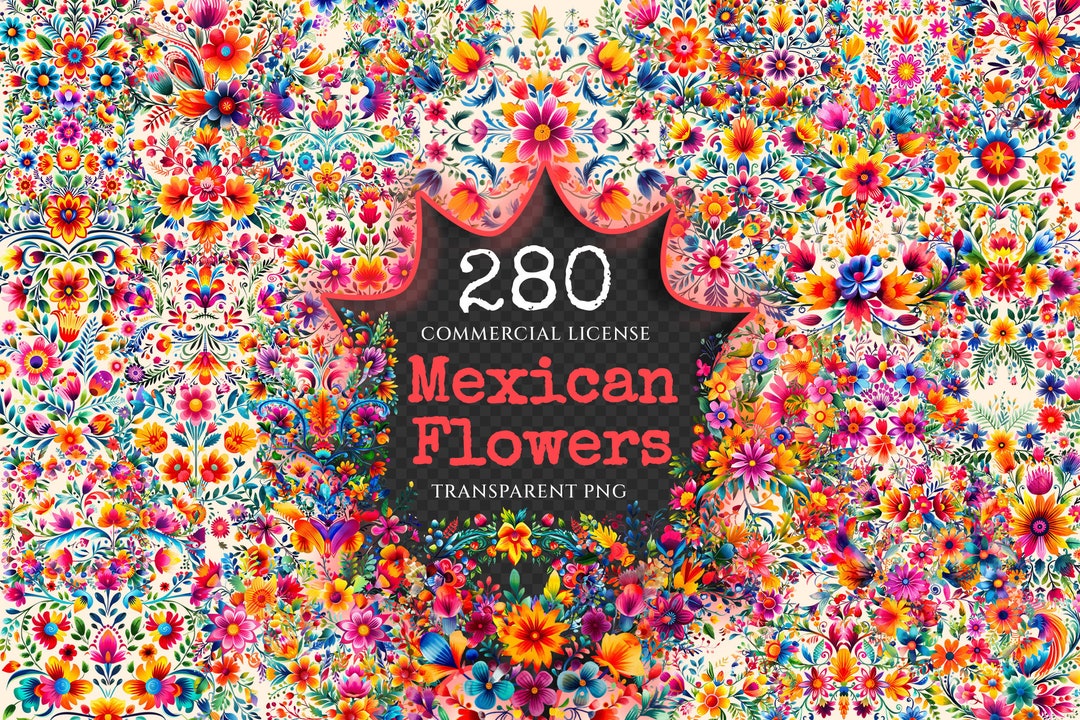 Mexican Watercolor Clipart Bundle – Otomi PNG Images (digital Download ...