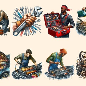 Mechanics PNG Clipart Collection - 36 PNG, Automotive design graphics, Garage tools printables, , Commercial use, Digital download