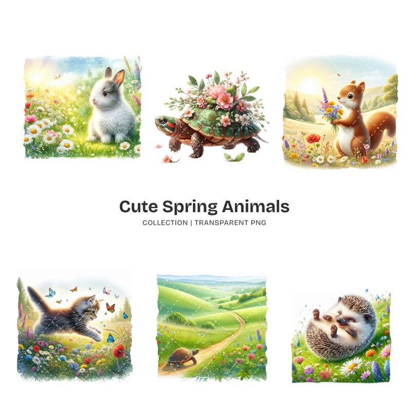 Bitmap Spring Animals Spring Animals Clipart Collection – Baby Woodland Creatures, Pastel ...