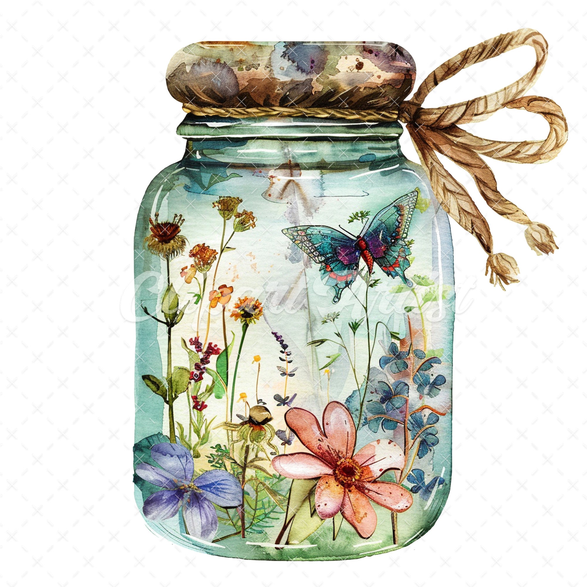 Fairy Jars Watercolor Clipart – Magical Illustration Art (digital ...