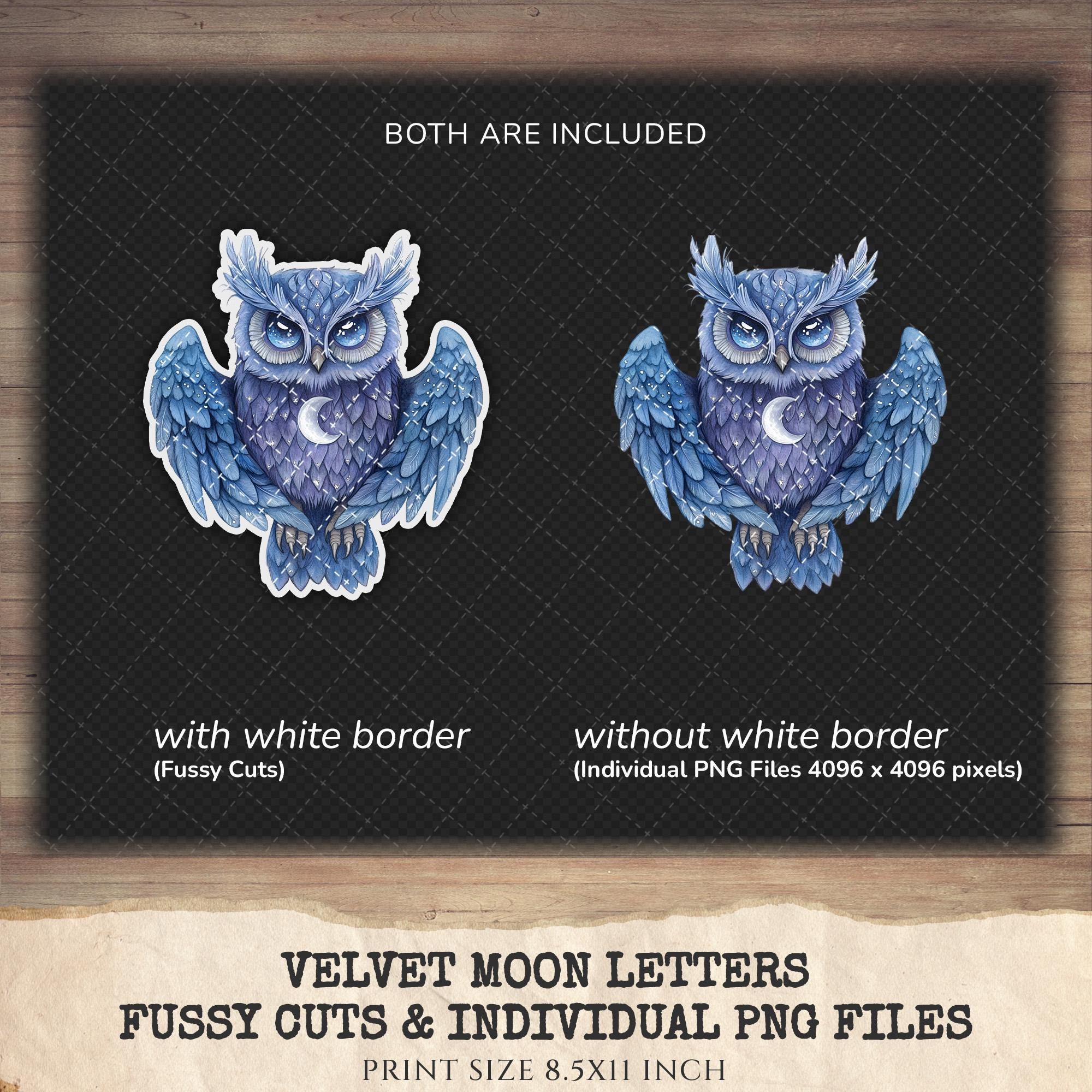 Moon Ripple Letters Velvet Moon Letters Clipart Set – Celestial PNG Graphics (digital ...