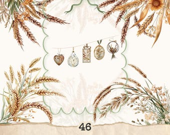 Barley Grass PNG, Rusted Plow Floral Arrangements (Digital Download)