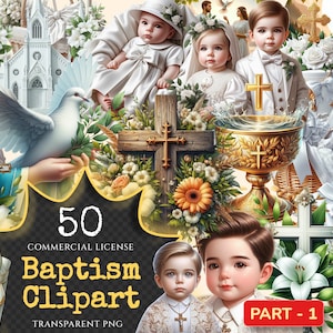 Baptism PNG Clipart Collection - 50 PNG, Graceful baptism graphics, Spiritual ceremony printables, Commercial use, Digital download
