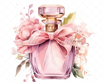 18 High-Quality Floral Perfume Bottle - Floral perfume digital JPG instant download for commercial use - Digital download