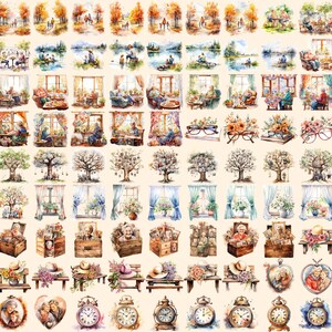 Grandmothers Watercolor Clipart Bundle - 785+ transparent PNG, Warm grandma graphics, Cherished family png, Commercial use, Digital download