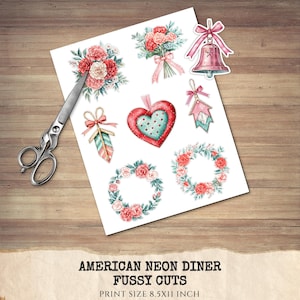 American Neon Diner Floral Arrangements, Carnation Floral PNG, Carnation Bouquet, Flowers, Decor, Ornaments, Flower Art, Digital download