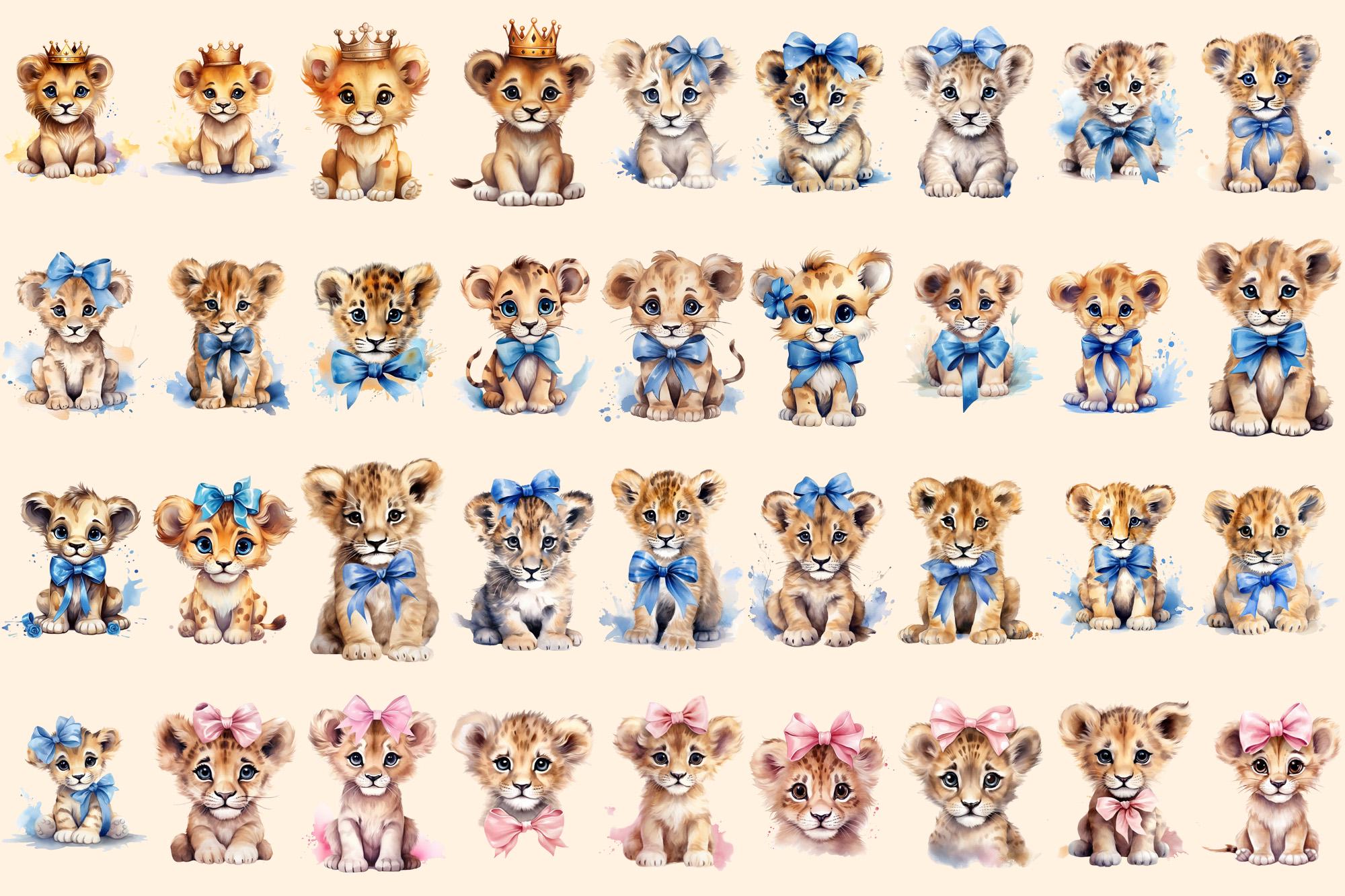 Watercolor Lion Clipart Bundle – 248+ PNG Graphics, Commercial Use ...