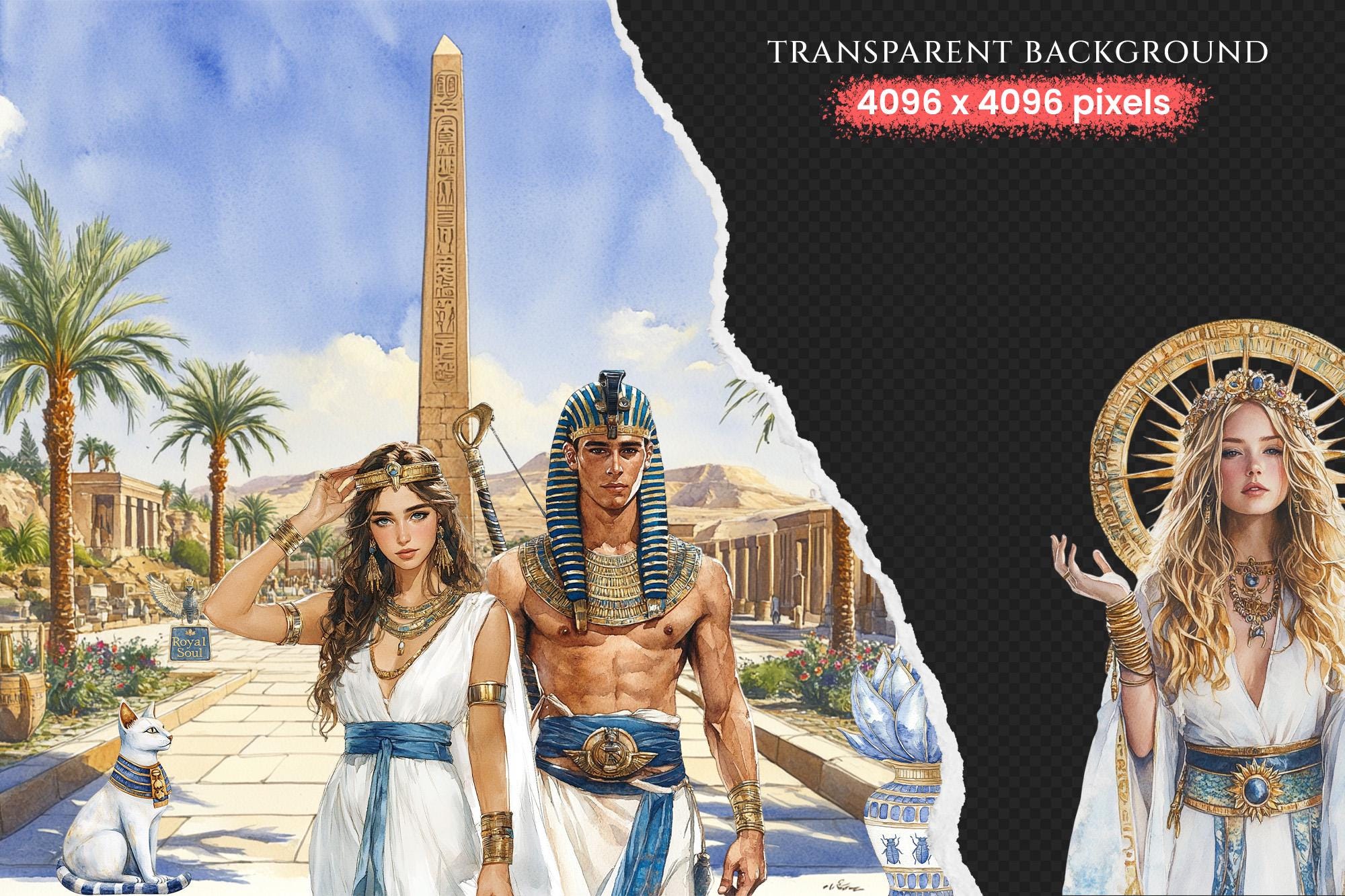 Watercolor Ancient Egypt Clipart Set – Pharaohs Art (digital Download ...