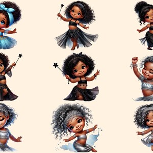 Little Girls (P-3) PNG Clipart Collection - 43 PNG, Adorable dark-skinned girl graphics, African girl png, Commercial use, Digital download