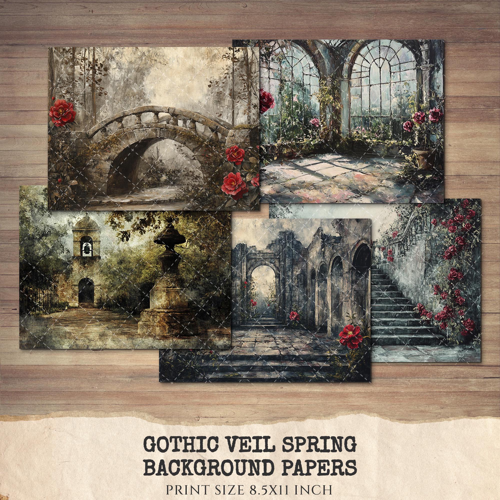 Gothic Veil Spring Junk Journal Pages – Romantic Haunted Floral ...