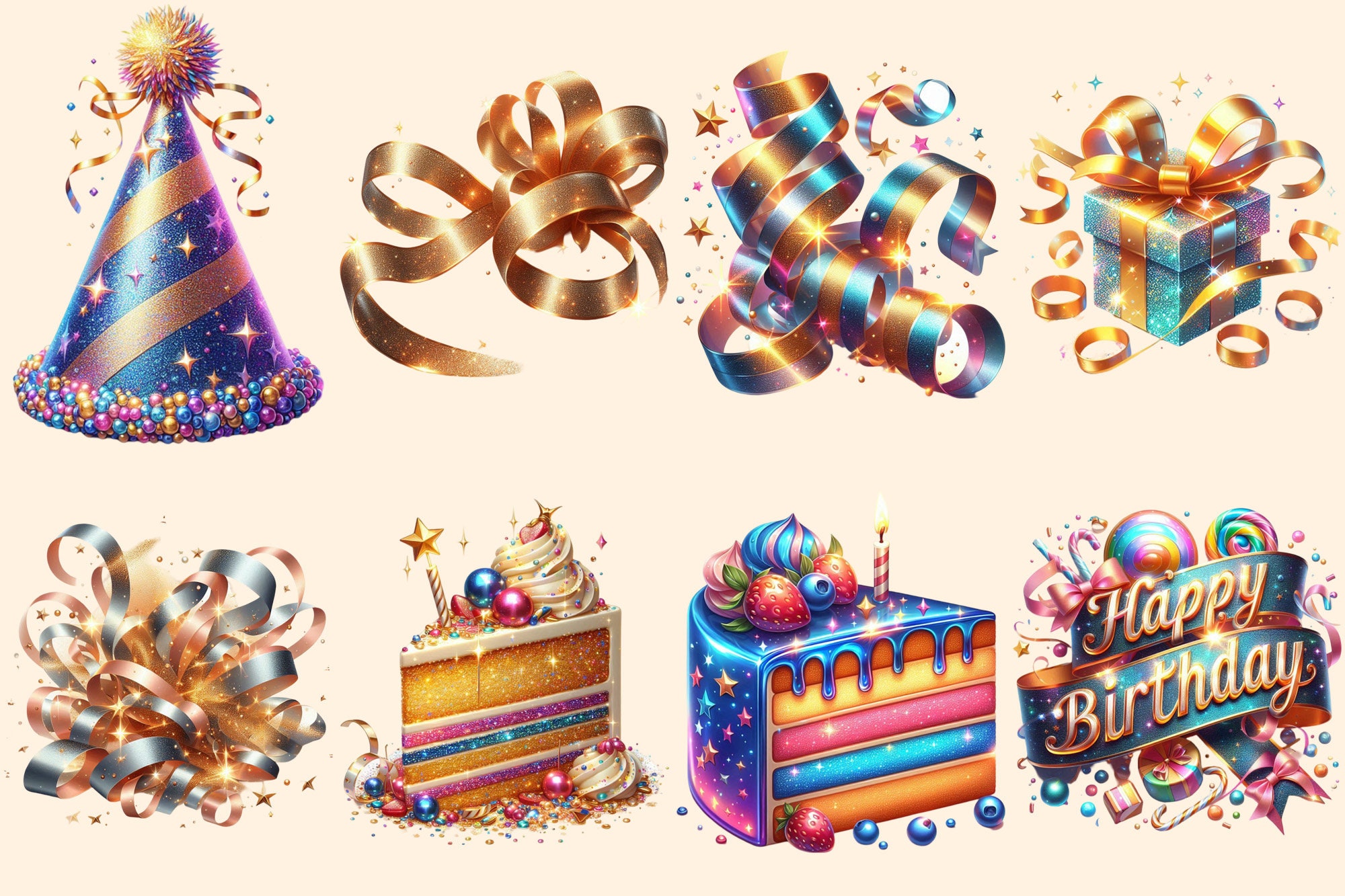 Birthday PNG Clipart – Party Graphics, Commercial Use (digital Download ...
