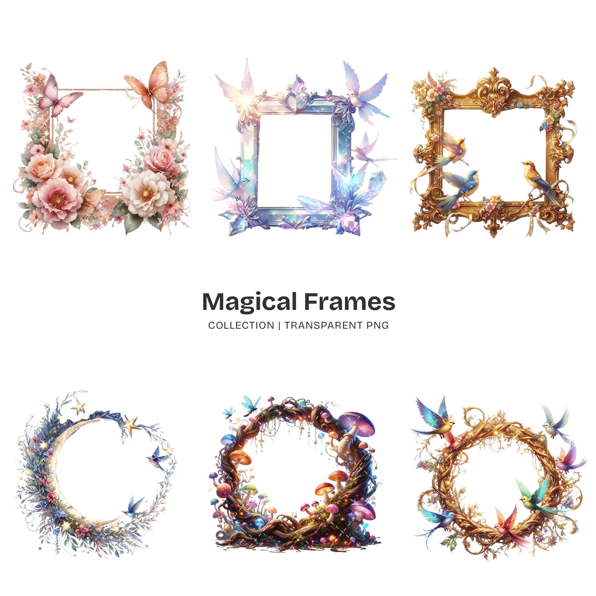 Magical Frames PNG Clipart Collection – Fantasy Borders, Crystals, Moon ...